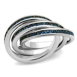 Alamode Rhodium Brass Ring with Synthetic Synthetic Glass in Montana - Alamode - Flyclothing LLC
