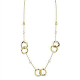 Alamode Gold Brass Necklace with AAA Grade CZ in Citrine Yellow - Alamode - Flyclothing LLC