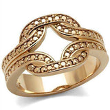 Alamode IP Rose Gold(Ion Plating) Brass Ring with AAA Grade CZ in Metallic Light Gold - Alamode - Flyclothing LLC