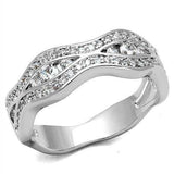 Alamode Rhodium Brass Ring with AAA Grade CZ in Clear - Alamode - Flyclothing LLC