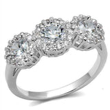 Alamode Rhodium Brass Ring with AAA Grade CZ in Clear - Alamode - Flyclothing LLC