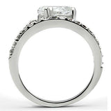 Alamode Rhodium Brass Ring with AAA Grade CZ in Clear - Alamode - Flyclothing LLC