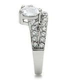 Alamode Rhodium Brass Ring with AAA Grade CZ in Clear - Alamode - Flyclothing LLC