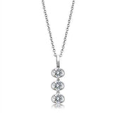 Alamode Rhodium 925 Sterling Silver Chain Pendant with AAA Grade CZ in Clear - Alamode - Flyclothing LLC