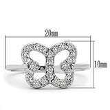 Alamode Rhodium Brass Ring with AAA Grade CZ in Clear - Alamode - Flyclothing LLC