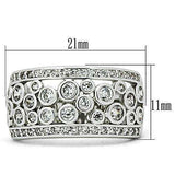 Alamode Rhodium Brass Ring with AAA Grade CZ in Clear - Alamode - Flyclothing LLC