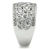Alamode Rhodium Brass Ring with AAA Grade CZ in Clear - Alamode - Flyclothing LLC
