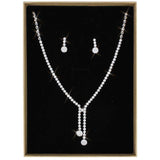 Alamode Rhodium Brass Jewelry Sets with AAA Grade CZ in Clear - Alamode - Flyclothing LLC