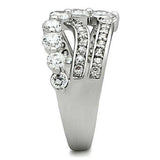 Alamode Rhodium Brass Ring with AAA Grade CZ in Clear - Alamode - Flyclothing LLC
