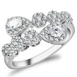 Alamode Rhodium Brass Ring with AAA Grade CZ in Clear - Alamode - Flyclothing LLC