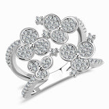 Alamode Rhodium Brass Ring with AAA Grade CZ in Clear - Alamode - Flyclothing LLC