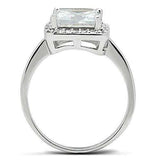 Alamode Rhodium Brass Ring with AAA Grade CZ in Clear - Alamode - Flyclothing LLC
