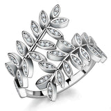 Alamode Rhodium Brass Ring with AAA Grade CZ in Clear - Alamode - Flyclothing LLC