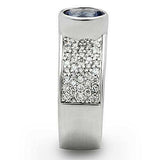 Alamode Rhodium Brass Ring with Synthetic Synthetic Glass in Light Sapphire - Alamode - Flyclothing LLC