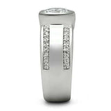 Alamode Rhodium Brass Ring with AAA Grade CZ in Clear - Alamode - Flyclothing LLC