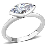 Alamode Rhodium Brass Ring with AAA Grade CZ in Clear - Alamode - Flyclothing LLC