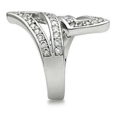 Alamode Rhodium Brass Ring with AAA Grade CZ in Clear - Alamode - Flyclothing LLC
