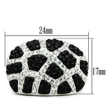 Alamode Rhodium + Ruthenium Brass Ring with Top Grade Crystal in Multi Color - Alamode - Flyclothing LLC