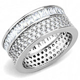 Alamode Rhodium Stainless Steel Ring with AAA Grade CZ in Clear - Alamode - Flyclothing LLC