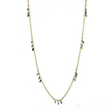 Alamode Gold Brass Necklace with Synthetic Jade in Emerald - Alamode - Flyclothing LLC