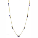 Alamode Gold Brass Necklace with Semi-Precious Amethyst Crystal in Amethyst - Alamode - Flyclothing LLC