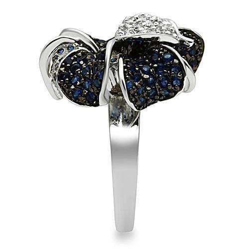 Alamode Rhodium + Ruthenium Brass Ring with AAA Grade CZ in Montana - Alamode - Flyclothing LLC