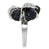 Alamode Rhodium + Ruthenium Brass Ring with AAA Grade CZ in Montana - Alamode - Flyclothing LLC