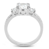 Alamode Rhodium Brass Ring with AAA Grade CZ in Clear - Alamode - Flyclothing LLC