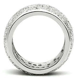 Alamode Rhodium Brass Ring with AAA Grade CZ in Clear - Alamode - Flyclothing LLC