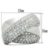 Alamode Rhodium Brass Ring with AAA Grade CZ in Clear - Alamode - Flyclothing LLC