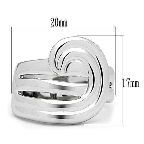 Alamode Rhodium Brass Ring with No Stone - Alamode - Flyclothing LLC