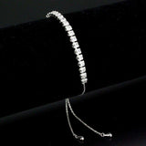 Alamode Rhodium Brass Bracelet with AAA Grade CZ in Clear - Alamode - Flyclothing LLC