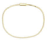 Alamode Gold Brass Bracelet with AAA Grade CZ in Clear - Alamode - Flyclothing LLC