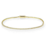 Alamode Gold Brass Bracelet with AAA Grade CZ in Clear - Alamode - Flyclothing LLC