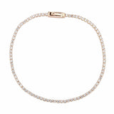 Alamode Rose Gold Brass Bracelet with AAA Grade CZ in Clear - Alamode - Flyclothing LLC