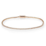 Alamode Rose Gold Brass Bracelet with AAA Grade CZ in Clear - Alamode - Flyclothing LLC
