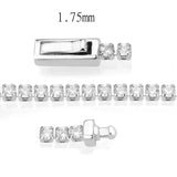 Alamode Rhodium Brass Bracelet with AAA Grade CZ in Clear - Alamode - Flyclothing LLC