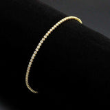 Alamode Gold Brass Bracelet with AAA Grade CZ in Clear - Alamode - Flyclothing LLC