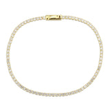 Alamode Gold Brass Bracelet with AAA Grade CZ in Clear - Alamode - Flyclothing LLC