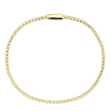 Alamode Gold Brass Bracelet with AAA Grade CZ in Clear - Alamode - Flyclothing LLC