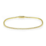 Alamode Gold Brass Bracelet with AAA Grade CZ in Clear - Alamode - Flyclothing LLC