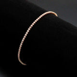 Alamode Rose Gold Brass Bracelet with AAA Grade CZ in Clear - Alamode - Flyclothing LLC