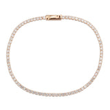 Alamode Rose Gold Brass Bracelet with AAA Grade CZ in Clear - Alamode - Flyclothing LLC