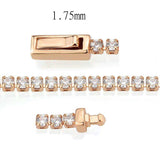 Alamode Rose Gold Brass Bracelet with AAA Grade CZ in Clear - Alamode - Flyclothing LLC