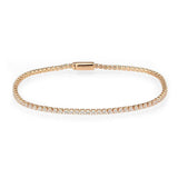 Alamode Rose Gold Brass Bracelet with AAA Grade CZ in Clear - Alamode - Flyclothing LLC