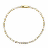 Alamode Gold Brass Bracelet with AAA Grade CZ in Clear - Alamode - Flyclothing LLC
