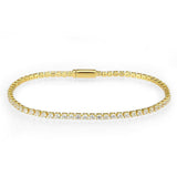 Alamode Gold Brass Bracelet with AAA Grade CZ in Clear - Alamode - Flyclothing LLC