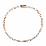 Alamode Rose Gold Brass Bracelet with AAA Grade CZ in Clear - Alamode - Flyclothing LLC