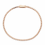 Alamode Rose Gold Brass Bracelet with AAA Grade CZ in Clear - Alamode - Flyclothing LLC