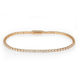 Alamode Rose Gold Brass Bracelet with AAA Grade CZ in Clear - Alamode - Flyclothing LLC